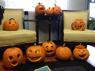 Collection of jack o lanterns done by media junction team. 