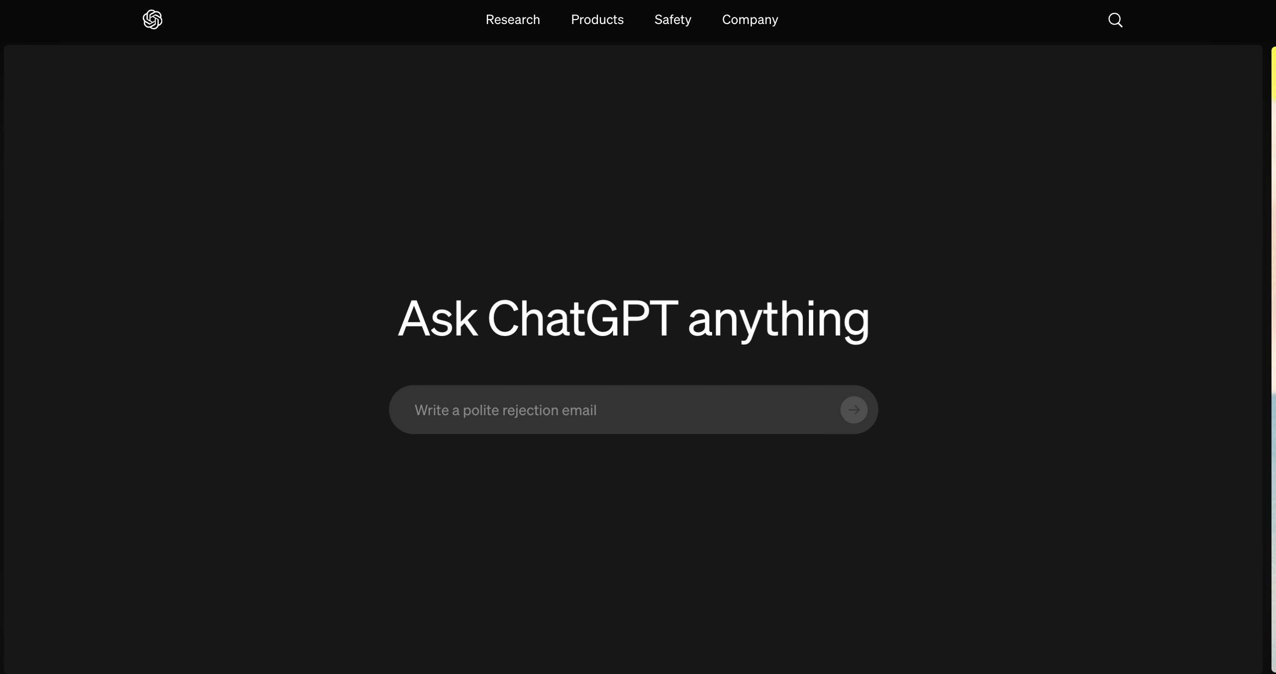 ChatGPT homepage
