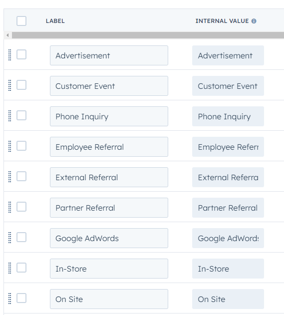 HubSpot lead sources