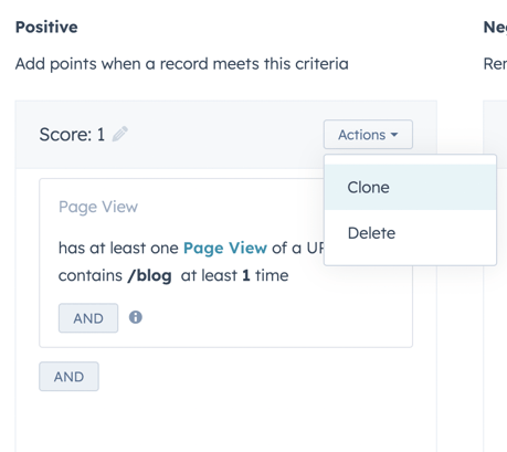 editing HubSpot score criteria