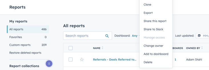 add report to hubspot dashboard