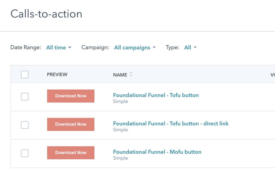 HubSpot CTAs naming convention