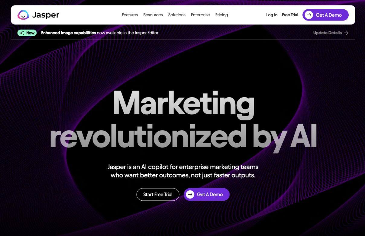 Jasper ai homepage