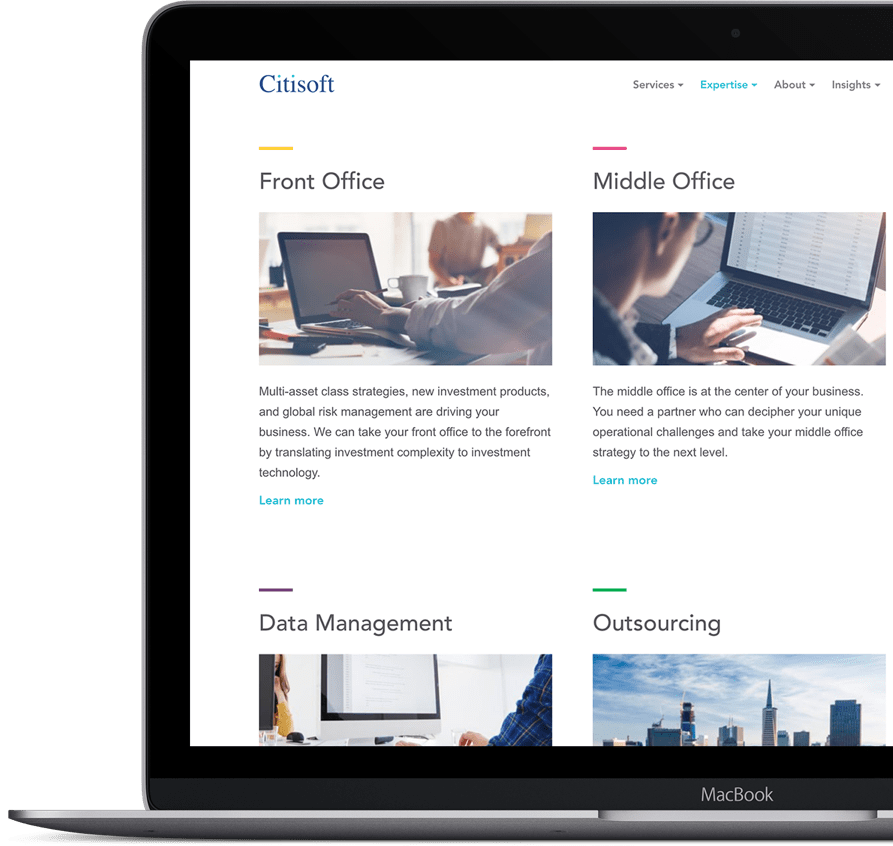 Citisoft Website Design on a laptop