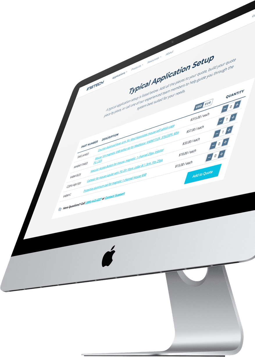 Instech Lab's custom developed quote tool