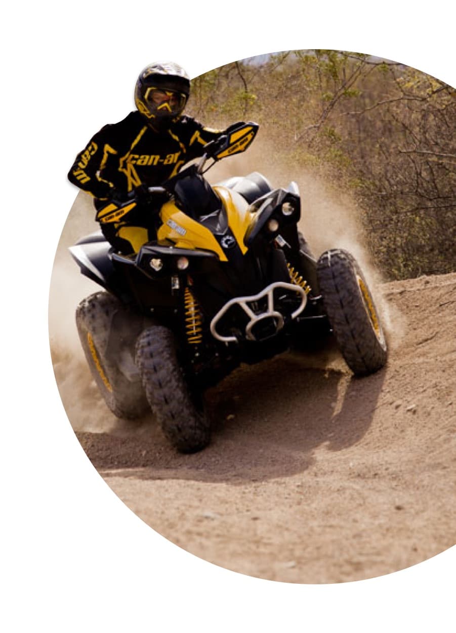 ATV skidding off road