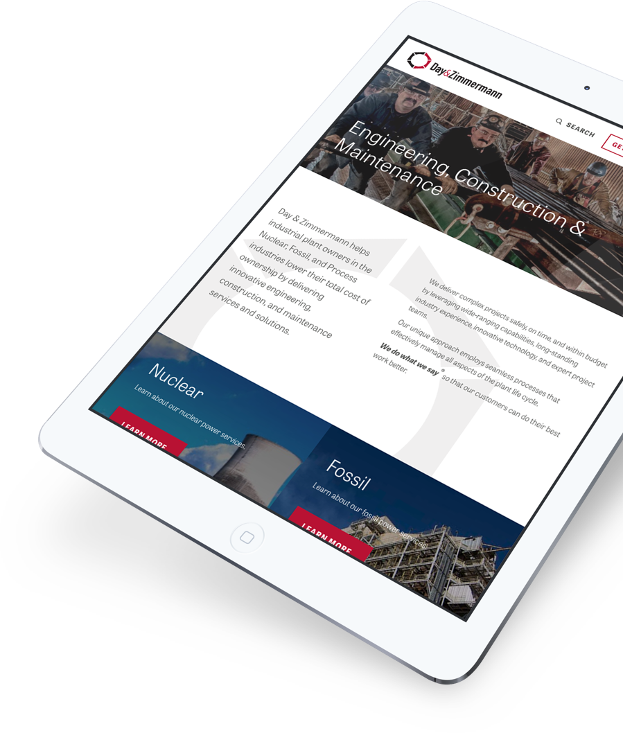 Day Zim website on a mobile device