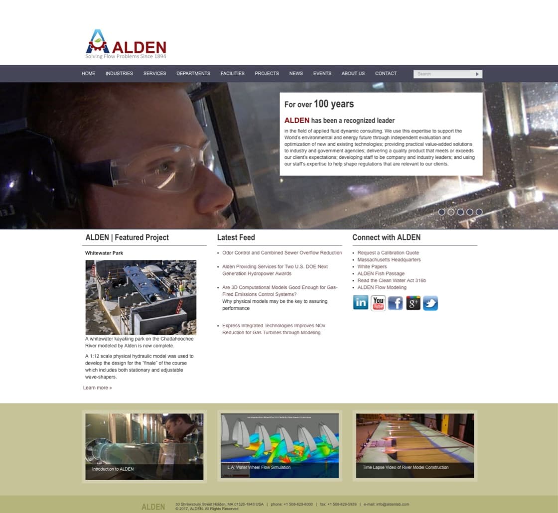 Alden Labs home page before website redesign