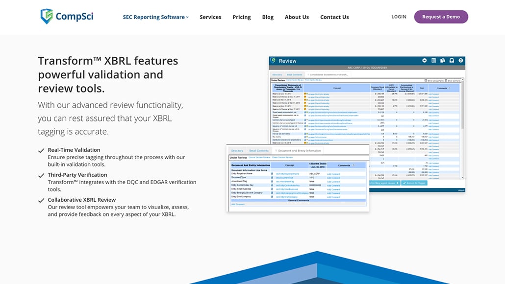 Custom Web Design for FINTECH, SaaS Reporting Company