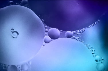illustration of bubbles of water in a purple gradient