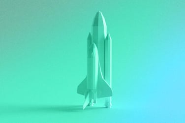 Rocket ready to take off. 