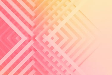 Abstract design of intertwining chevron patterns. 