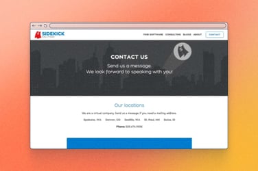 Sidekick Solutions site preview of home page. 