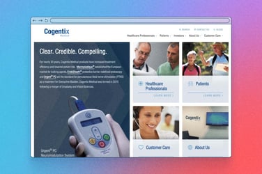 Cogentix Medical site preview of home page. 