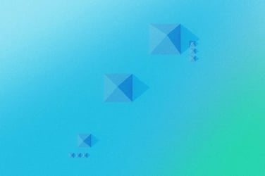 Abstract design resembling three blocks of changes. 