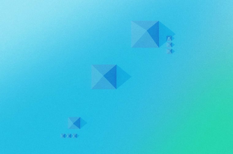 Abstract design resembling three blocks of changes. 