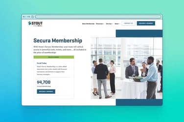 screenshot of Stout's homepage