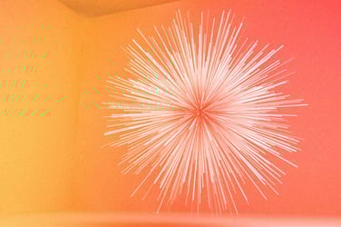 Abstract exploding design representing burst of ideas. 