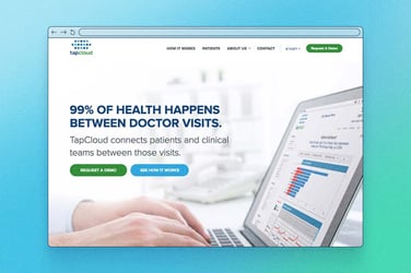 TapCloud site preview of home page. 