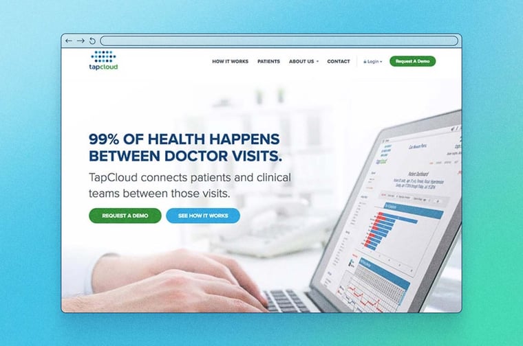 TapCloud site preview of home page. 