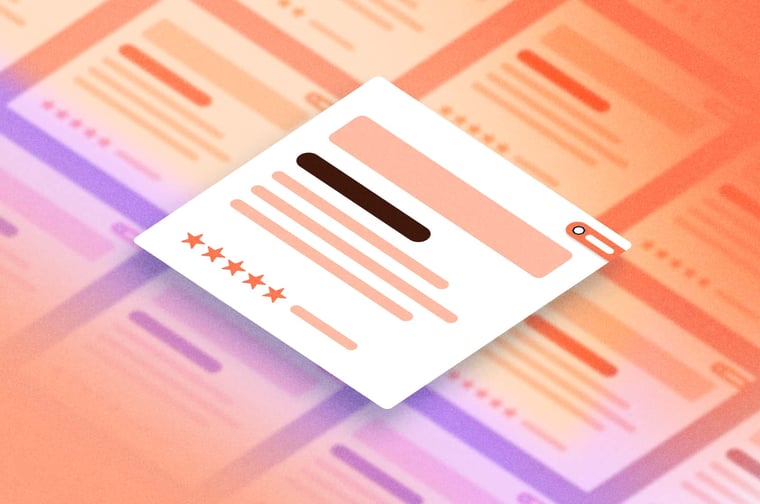 illustration of 5 star testimonials left on a webpage