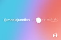 media junction and remotish logos merger graphic