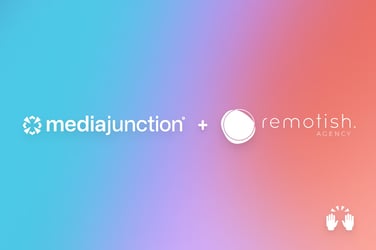 media junction and remotish logos merger graphic