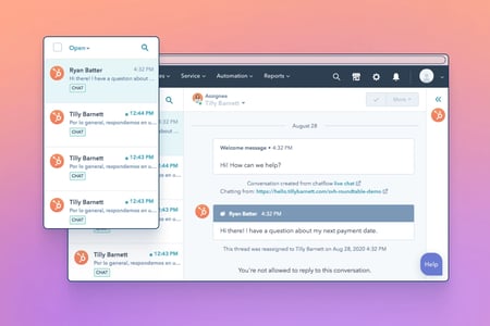 Hubspot Service Hub conversations inbox