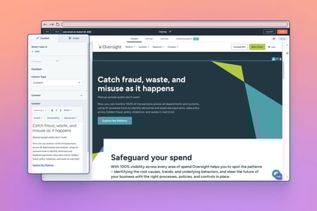 HubSpot Content Hub page editor