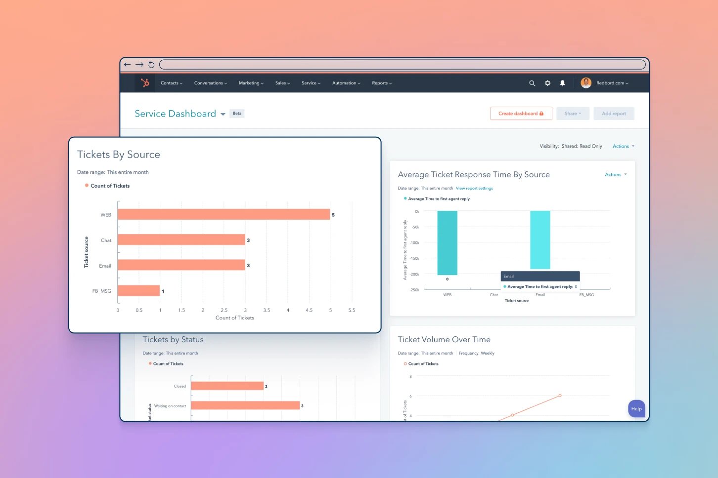 screenshot of HubSpot UI