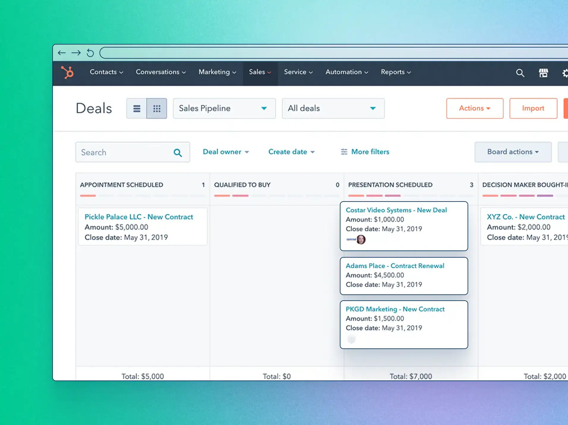 HubSpot UI screenshot