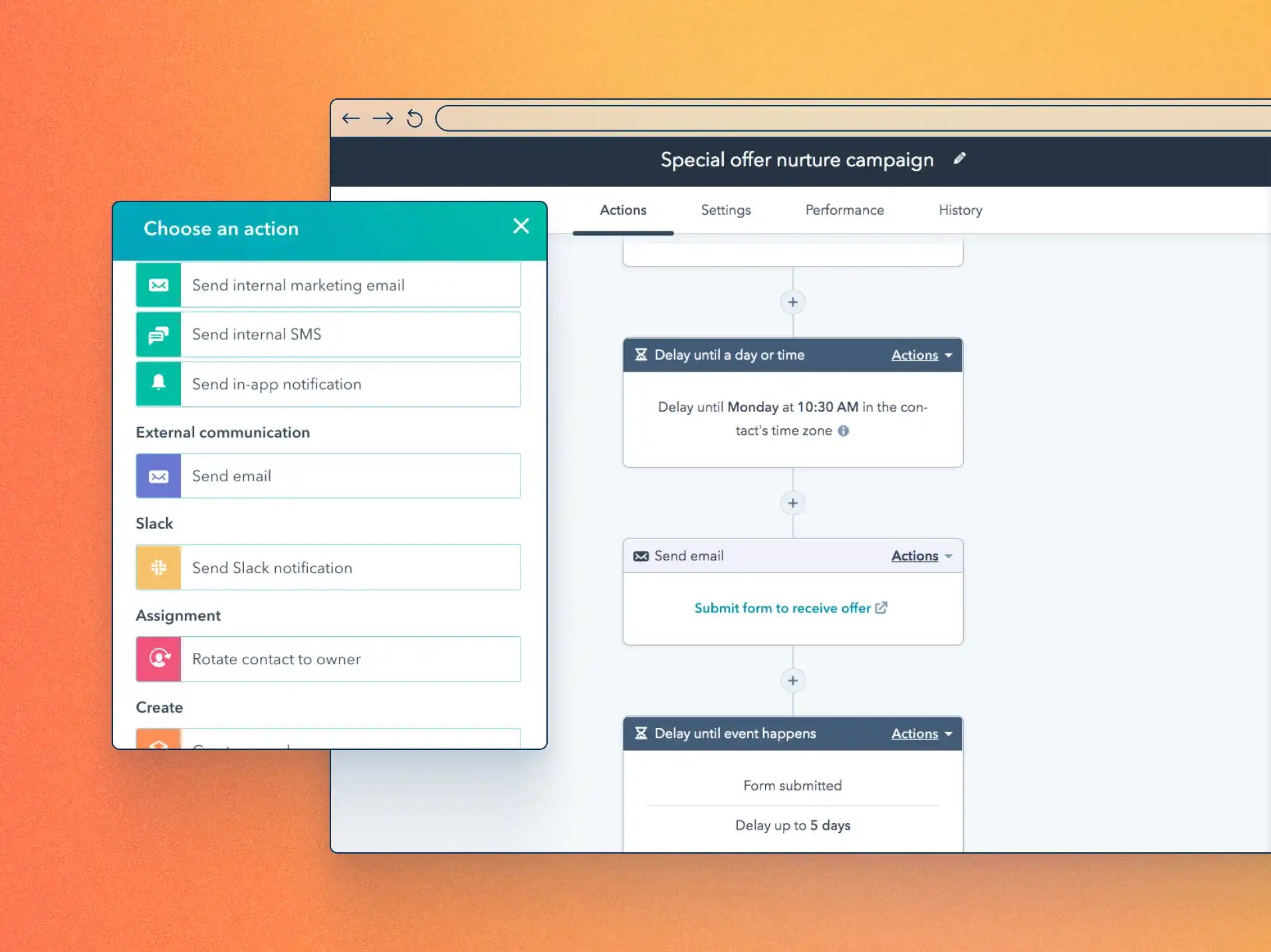 screenshot of HubSpot UI