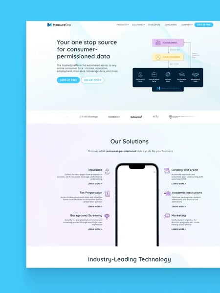 Measure One Website Screenshot