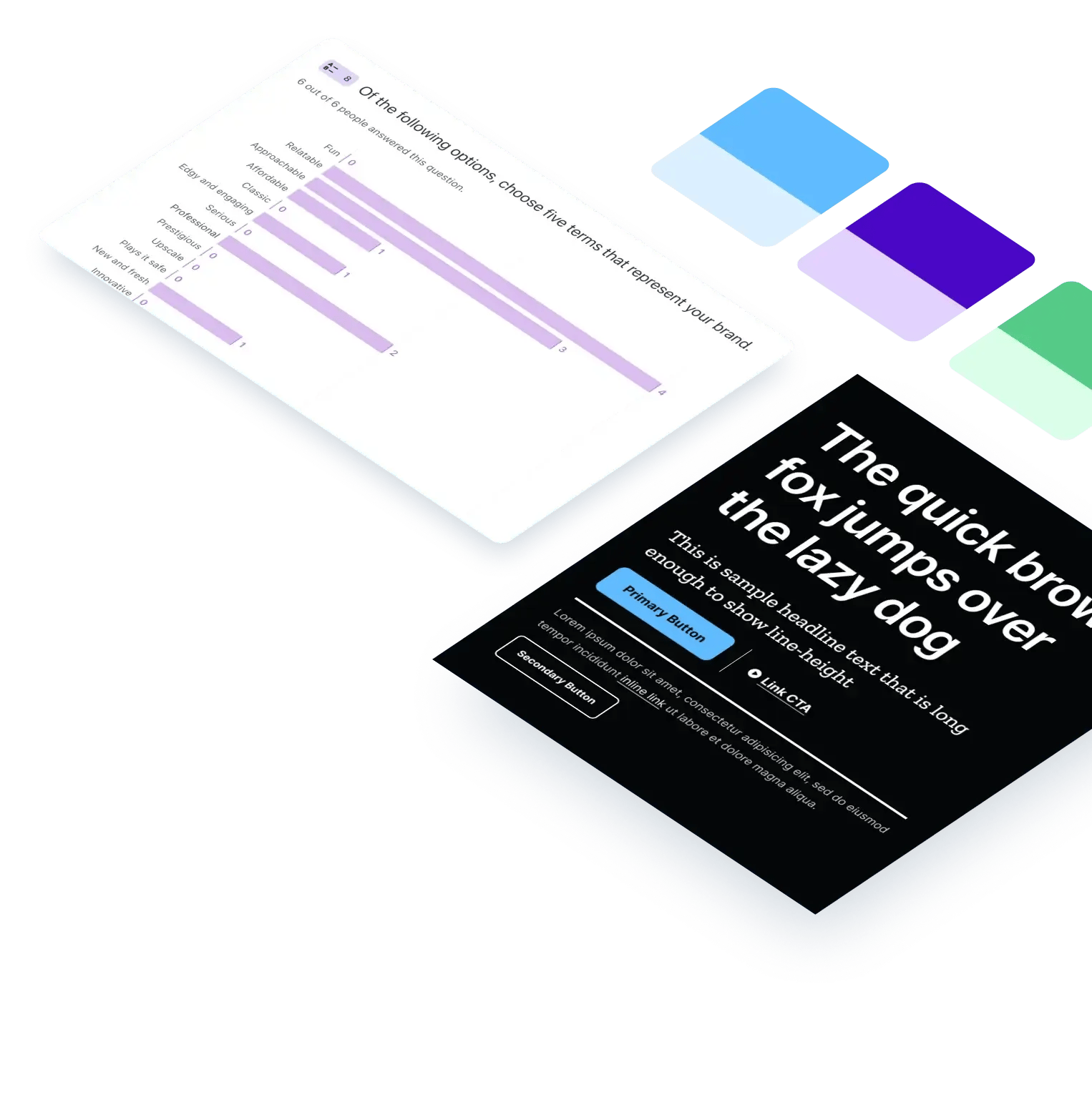 Top layer showing developed visual and content assets for a brand
