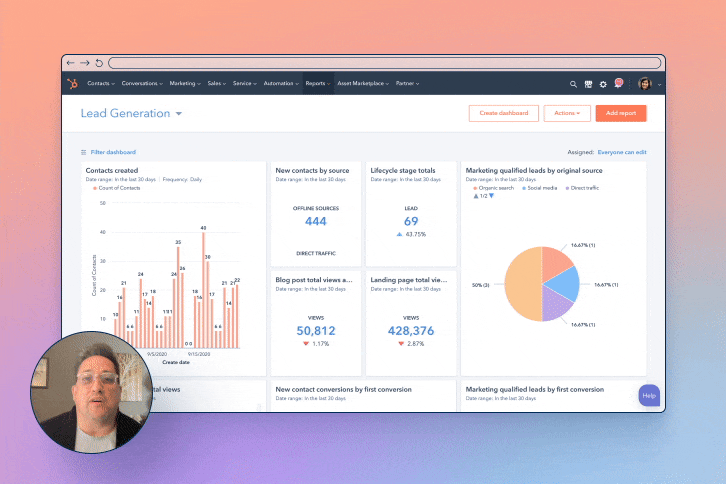 animated gif of Media Junction team member Oscar explaining a piece of HubSpot's UI