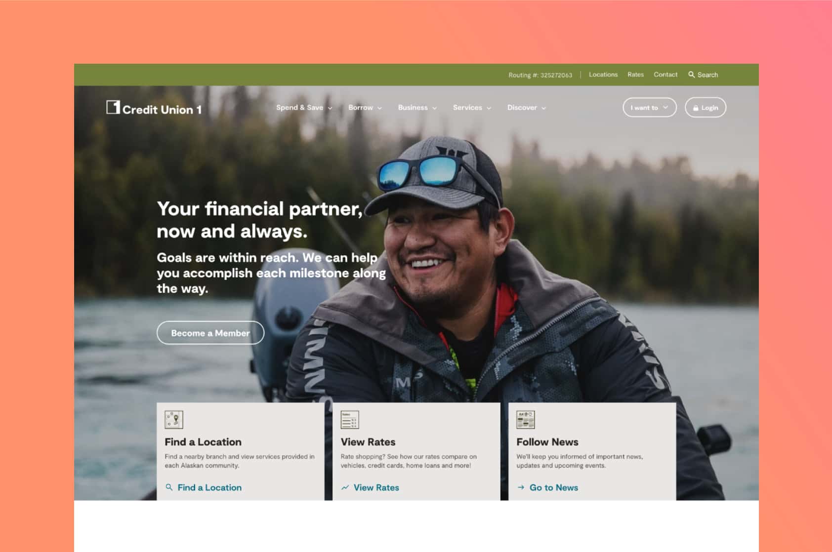 Credit Union 1 Alaska Home page screenshot