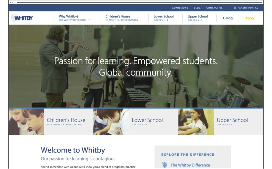 Whitby School's Redesigned Website Focuses on what it's like to attend Whitby