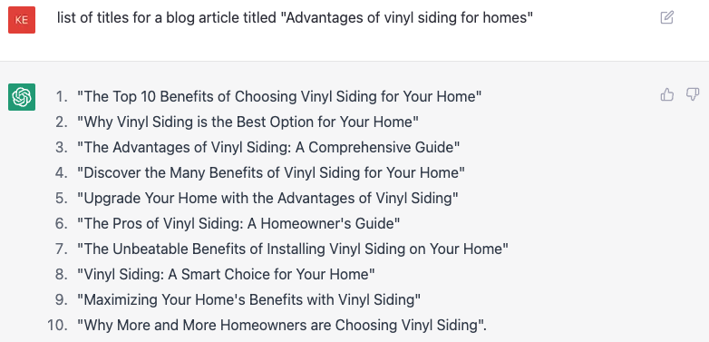 chatgpt list of blog titles