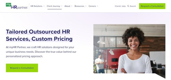 myhr partner pricing page hero section