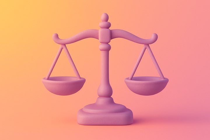 scales on gradient background