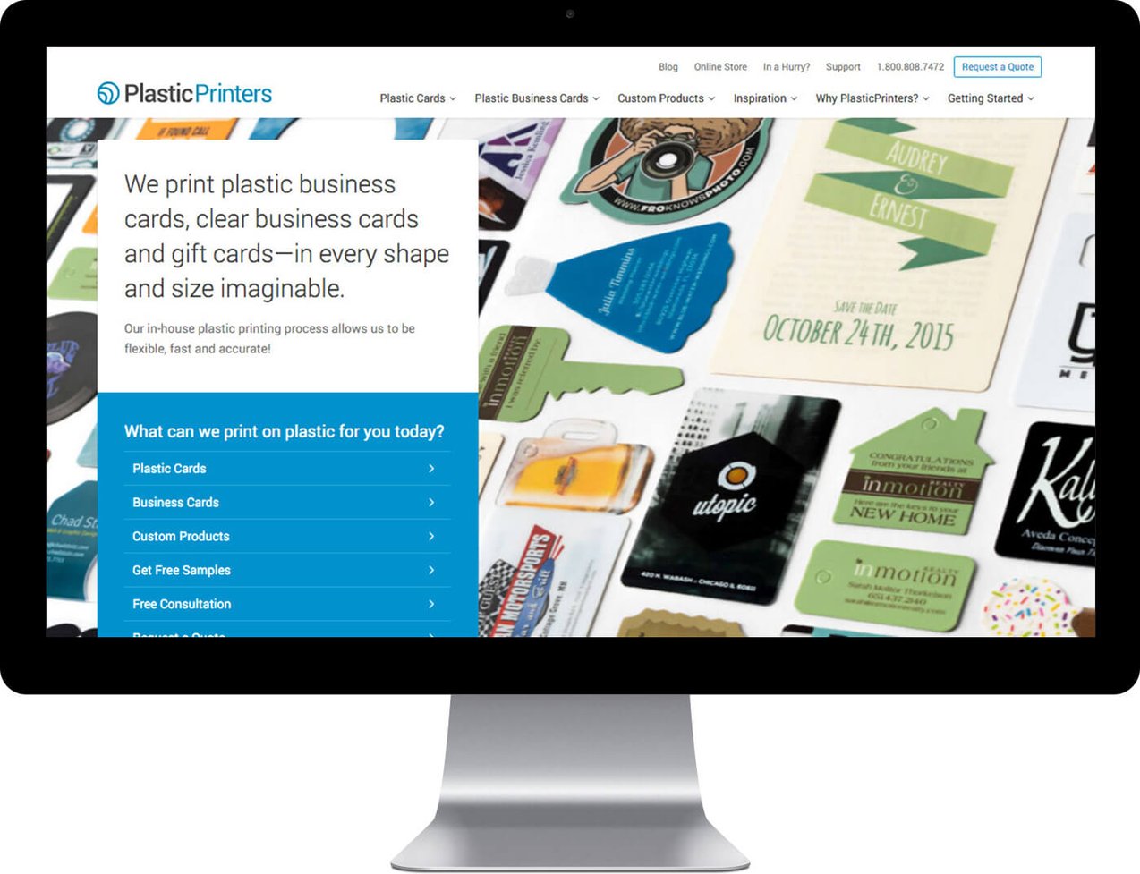 Screenshot of Plastic Printers home page on a desktop