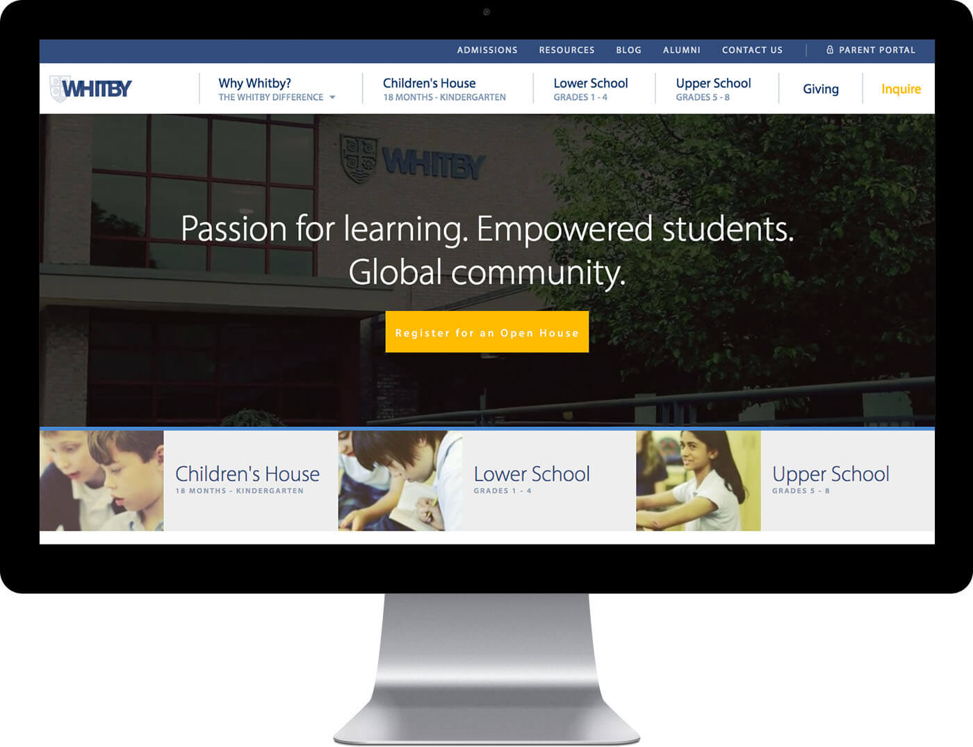 Whitby home page design