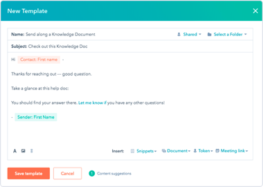 Screenshot of HubSpot's Customer communication tool