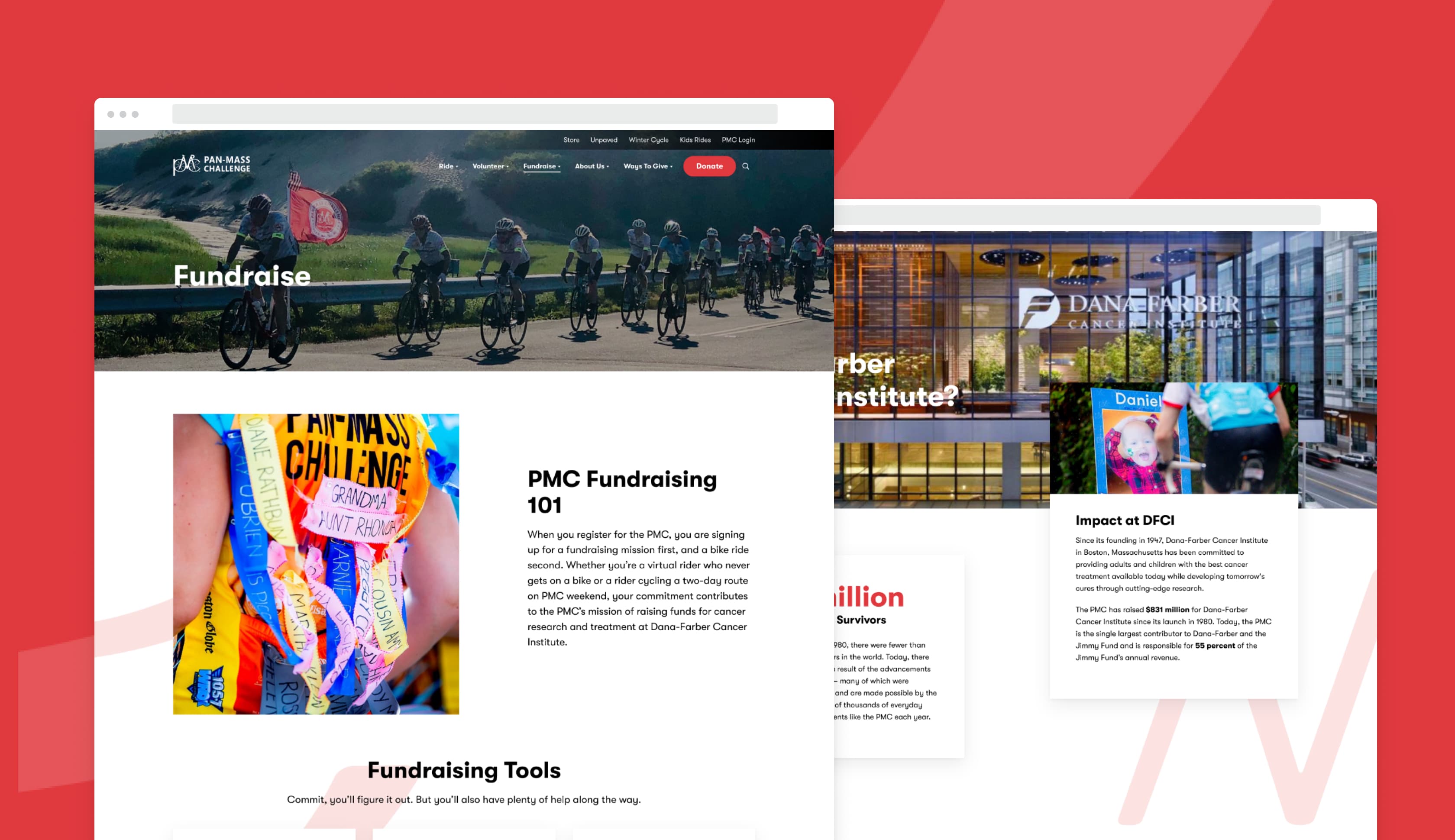 Screenshots of PMC's website