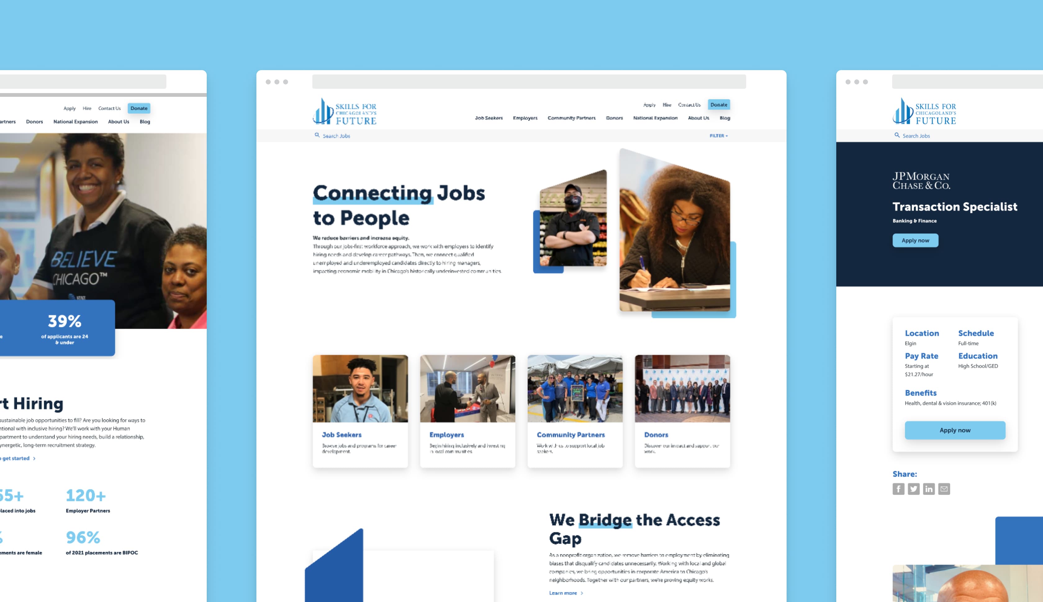 Skills for Chicagoland website screenshots