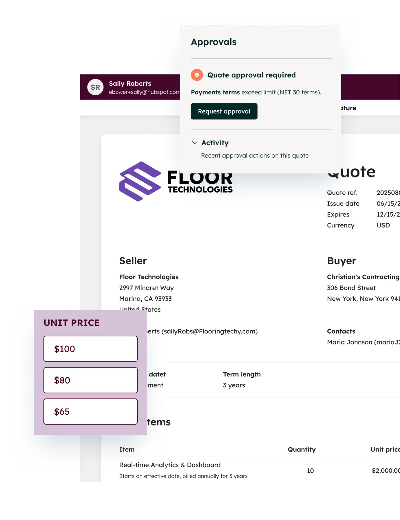 Screenshot of HubSpot Commerce Hub