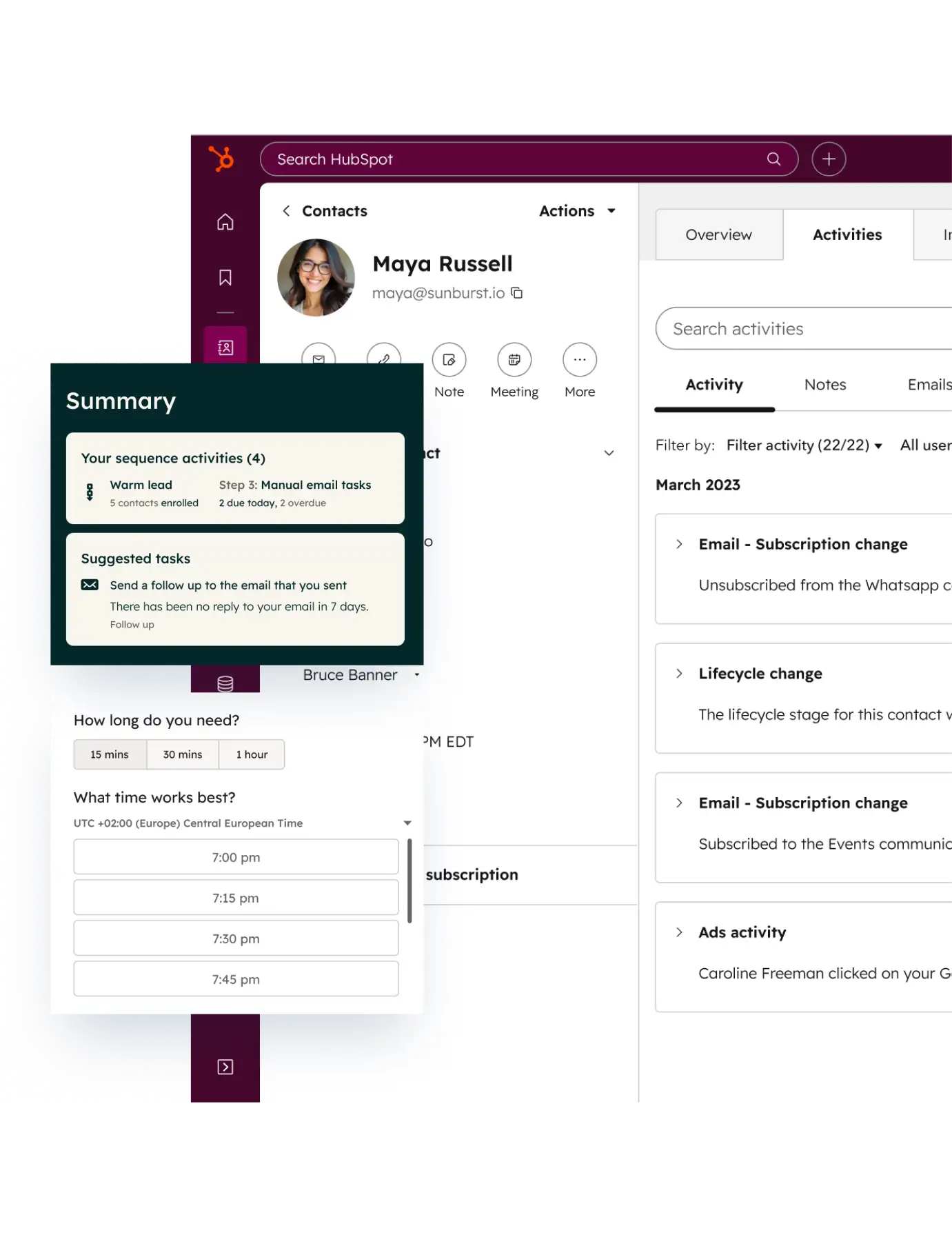 Screenshot of HubSpot's Sales Hub
