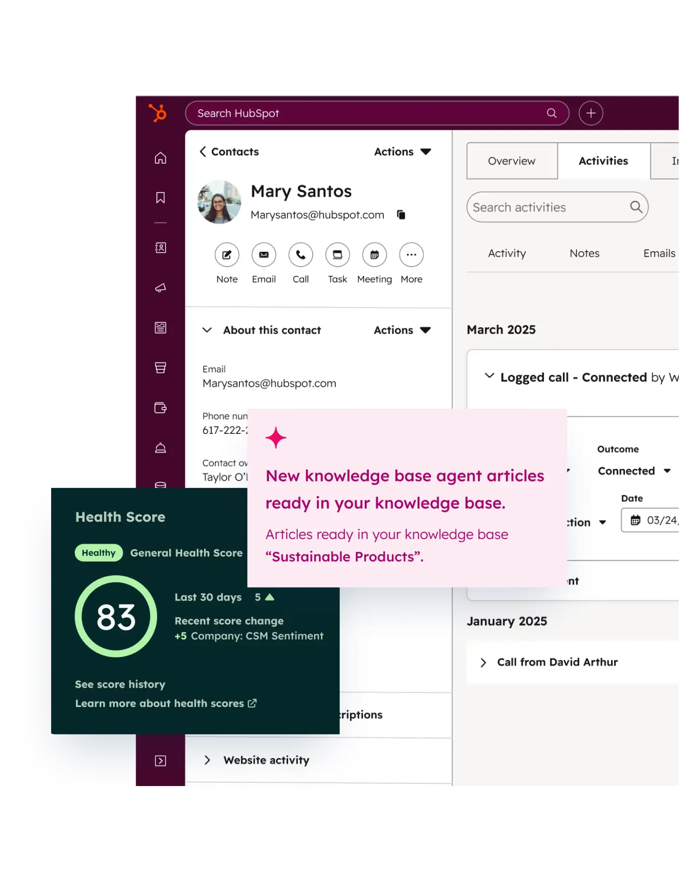 Screenshot of HubSpot's Service Hub