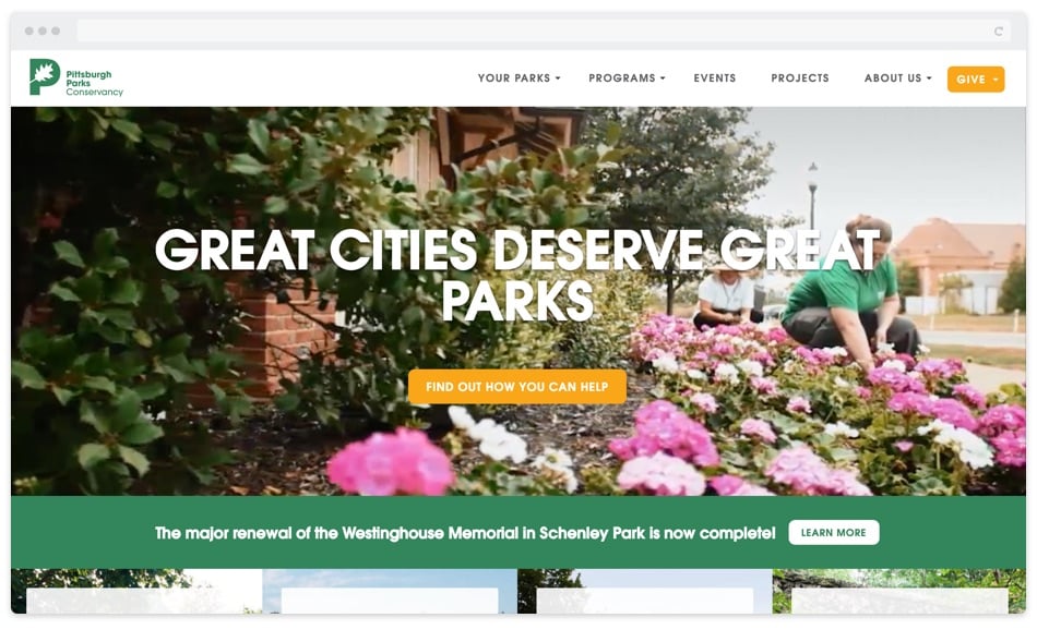 Pittsburgh Parks Conservancy Website Redesign