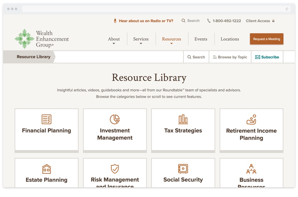 Wealth Enhancement Group's Resource Library